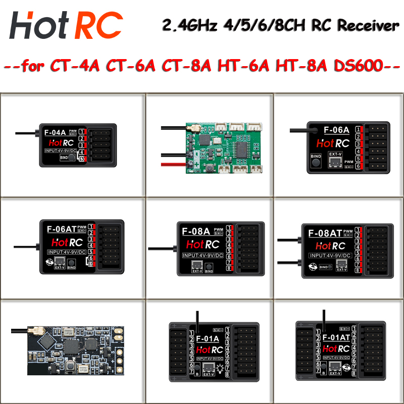 Radio Transmitter 2.4Ghz - HOTRC 2.4Ghz Alıcılar F-01A F-10AT F-06A